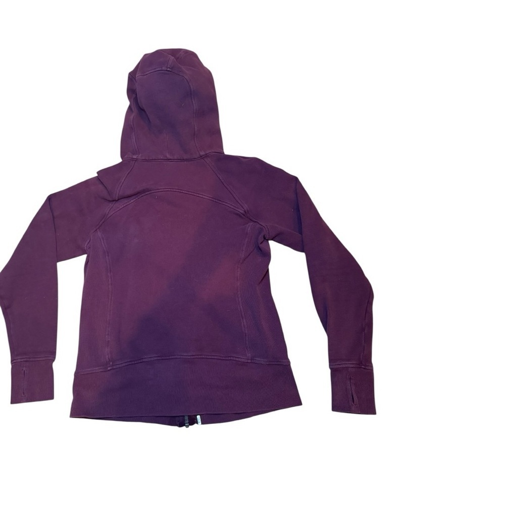 Lululemon Women’s Maroon Red Scuba Zip Up Hooded Jacket Size 10 - Picture 8 of 9